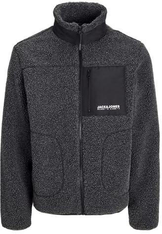 JACK & JONES Esterbro Teddy Herren-Sherpa-Jacke, Grau