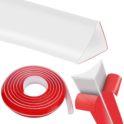 Listelli Angolari Autoadesivo, 1,5 Metri Alzatina Cucina Top Profilo, Cucina Top Bordo per Piano di Lavoro, listello terminale da cucina, in silicone, flessibile, impermeabile, impermeabile (Bianco)
