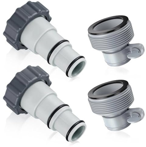 IHLOOTD Adattatore per Tubo Piscina A e B, Connettore per Tubo Piscina con Filettatura Interna a Vite, Set di 2 Pezzi per Pompe da Piscina Ø 32 e 38 mm, Materiale ABS