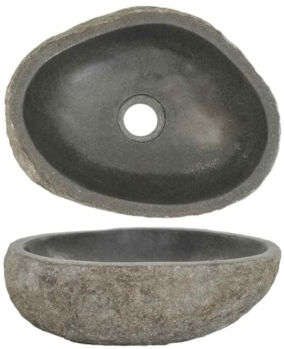 Lavabo ovalado de piedra natural para fregaderos modernos y rústicos, perfecto para guardarropa y baño