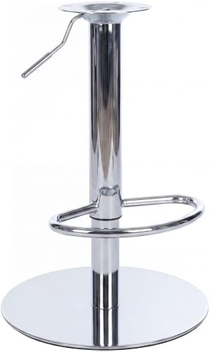 CLP Ersatzgestell Barhocker belastbar bis 150 kg, Gestell Metall drehbar 360°, stufenlos höhenverstellbar, mit Fußstütze, 10 x 10 cm Lochabstand | Farbe Chrom