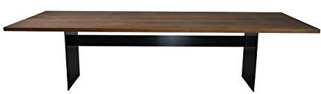 Esstisch Manhattan Nussbaum amerik. massiv 180 x 90 cm, Designer Tisch Massivholz mit Rohstahl Tischgestell, Holztisch Metall Stahl, Premium Esstisch, Design Esstisch Exklusiv!