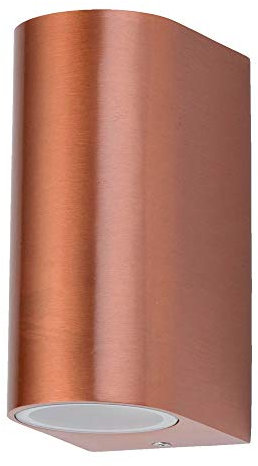 etc-shop Außen Up Down Beleuchtung Wand Strahler Garten Alu Lampe kupfer im Set inklusive LED Leuchtmittel