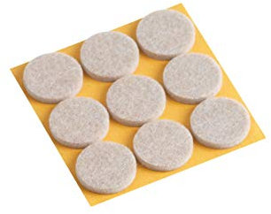 Metafranc Filz-Gleiter TopSoft Ø 25 mm - selbstklebend - beige - 9 Stück - Effektiver Schutz Ihrer Möbel & Stühle / Möbelgleiter-Set für empfindliche Böden / Stuhlgleiter / Bodengleiter / 644826