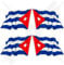 CUBA Cubana Bandera Ondeante República de Cuban 2 (50mm) Pegatinas de Vinilo Adhesivos, Stickers, Calcomanias x4