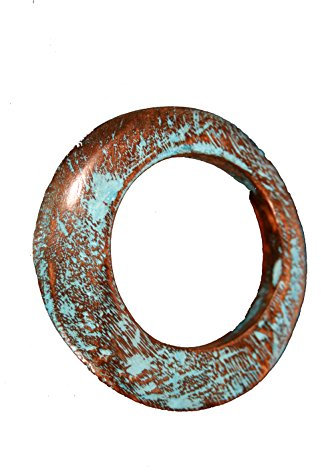 Trendofindia Holz Schmuck Armreif - 6 Farben verfügbar Ø 6,5 cm - Armschmuck Mittelalter Afrika Style (Blau)