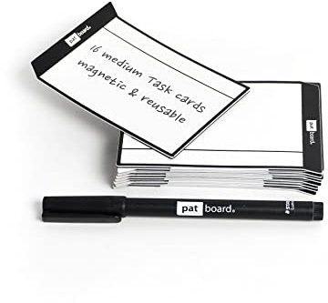 PATboard Scrum Board und Kanban Tafel TASKcards - 16 Magnetische Haftnotizen - Schwarz
