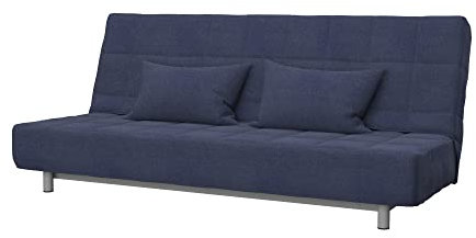 Soferia Kompatible Ersatzbezug fur BEDDINGE 3-er Bettsofa, Stoff Naturel Navy Blue (FLECKENBESTÄNDIG), Blau