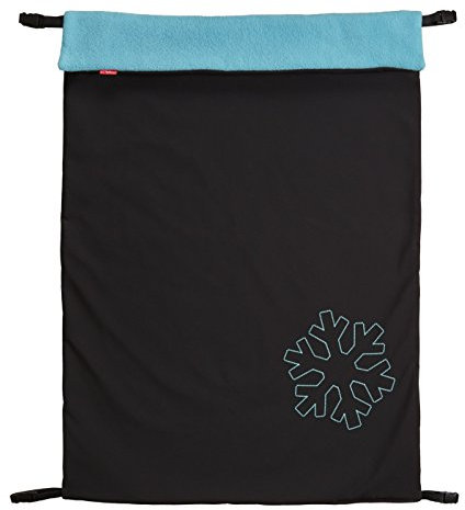 ByBoom - Softshell Decke 70x100 cm Thermo Aktiv; Funktions-/Universal-/Outdoor-Babydecke für Kinderwagen, Buggy, Jogger, Farbe:Schwarz/Aqua