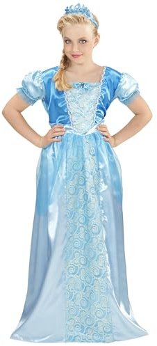 W WIDMANN MILANO Party Fashion - Schneeprinzessin Kostüm Kinder | 2-teilig mit langem Kleid und Tiara, Prinzessin Kostüm für Karneval und Mottoparty
