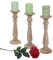 3er Set Kerzenständer T360, Kerzenhalter, Shabby-Look Vintage Höhe 35cm - naturbraun