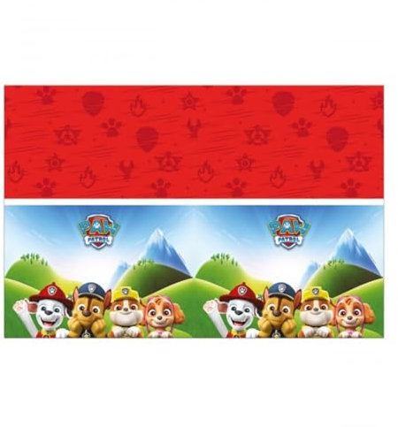 Paw Patrol 0545, Mantel de plástico Patrulla Canina, Fiestas y cumpleaños, Dimensiones 120x180cms