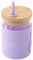 bamboo bamboo Sippy Cup, Straw Cups for Toddlers, Glass Jar with Bamboo Lid & Silicone Impact Sleeve, Perfect for Drinks & Smoothies, 350ml Capacity Baby Cup for Transitioning Toddlers (Lilac)