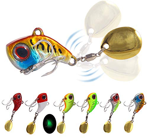 Kehyes Jig Spinner Set 6PCS Spinner Jig Bait Künstlicher Spinnköder für Barsch Zander Hecht