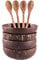 Fransande Coconut Bowls Spoon Set,4 Bowls 4 Spoons,Gift for Vegans,Salad Fruit Snack Bowl for Kitchen,Dining and Decoration