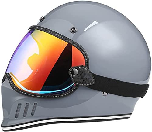 Vollgesichts-Klapp-Motorrad-Modulhelm, Integriertes Motorrad Mit Visier Für Erwachsene, Männer, Frauen, Moped, Straßenrennen, DOT/ECE-Geprüft A,L (59-60CM)