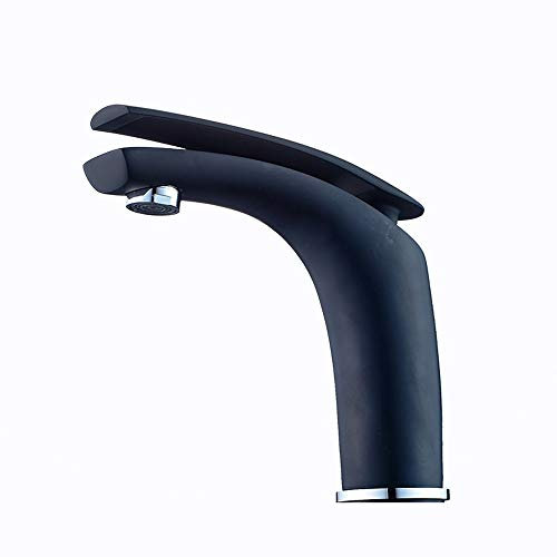 Waschtischarmatur Waschtischarmatur Schwarzes kaltes Wasser Mischwasser Wasserhahn Erhöhung des Bades über der Tischplatte Waschtischarmatur (Farbe: rot, Größe: 15cm) (schwarz 15cm) good