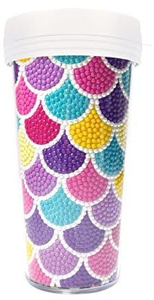 DairyDing 5D Full Drill Rainbow Diamond Painting Water Bottle DIY 16oz BPA Free Water Bottle and Diamond Art Leak Proof Coffee Tumbler Cup With Lid for Travel Women Friends Colleague Kids Gift Favor