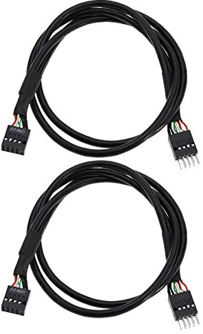 Be In Your Mind Cavo di prolunga USB 2.0 da 9 pin maschio a 9 pin femmina per scheda madre interna per porte USB, schede di espansione, porte per scheda madre, 51,5 cm, 2 pezzi