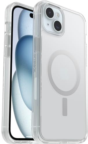 OtterBox Symmetry Clear für MagSafe transparente Hülle für iPhone 15 Plus / 14 Plus, sturzsicher, schützende Hülle, 3X getestet nach Militärstandard, Transparent, Keine Einzelhandelsverpackung