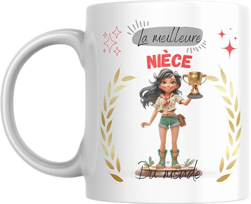 Gwenmode Mug Tasse - Mug en Céramique Joyeux 330ml - Cadeau Spécial pour Nièce - Idéal pour Anniversaires, Noël, Gestes d'Affection