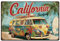 SUPERDANT Blechschild Bus Metallschild Farbenfroh Vintage Deko Retro Blechschilder Kalifornien Bus Metallschilder Eisen Vintage Schild Heimwanddekoration Für Bars Cafés Kneipen Schlafzimmer 30x20cm