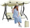 Garden Swing Chair Canopy Replacement 195 x 125cm,Outdoor Waterproof Canopy Swing Covers,3 Seater Windproof Swing Hammock Top Cover,Garden Park Porch Patio Yard Balcony Poolside