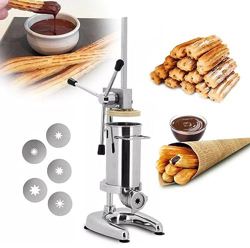 Commercial Donut With 5 Molds - Stainless Steel Spanish Sausage Stuffer For Home & Business Use
