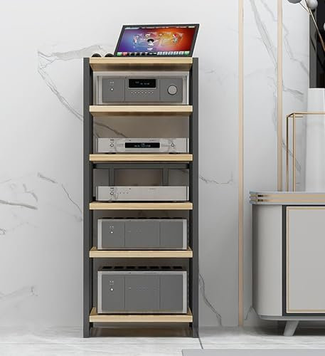 4/5/6-Stöckiger AV-Medienständer, Eck-TV-Ständer, Rack-Audio-Tower Mit Verstellbaren Regalen, Eck-Entertainment-Center Eckregal Stehend Für Tv, Organisation Von Av-Komponenten A,6-Tier