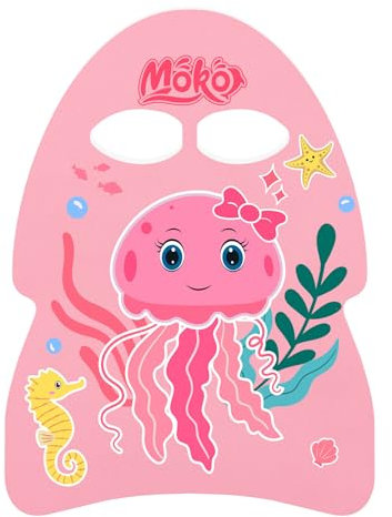 MoKo Kinder Schwimmbrett, Schwimmen Kickboard Trainingsausrüstung mit Griffen Schwimm Cartoon Swim Float Schwimmtrainingsausrüstung Schwimm Board für Kinder Jungen Mädchen, Rosa Qualle