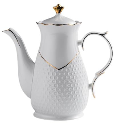 DimyFew Porzellan-Kaffeekanne, Wasserkocher, 1,6 l, Teekessel, Milchwärmer für Küche und Hochzeiten