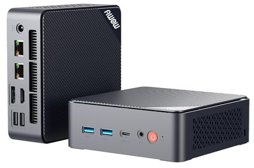 AWOW Mini PC W-11 Pro Twin Lake-N N150 Quad Core 3.60 GHz, 16 GB DDR4 3200MHz 512 GB M.2 PCIE3.0 SSD Mini Desktop Computer, Micro PC Dual Display HDMI DP 4K@60 Hz Dual RJ45 Gigabit Ethernet, AX101