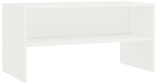 Gecheer Mobile porta TV bianco, mobile in legno multistrato 80x40x40 cm, mobile per televisore