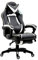 Cherry Tree Furniture CTF High Back Recliner Racing Style Gaming Swivel Chair with Footrest & Adjustable Lumbar & Head Cushion (Black & White)