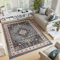 TAPISO Colorado Teppich Wohnzimmer Klassisch Kurzflor Orientalisch Blau Creme Schwarz Medaillon Ornament Muster Orientteppich ÖKOTEX 250 x 350 cm