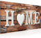 Runa Art Wandbild Home Holz 1 Teilig 100 x 40 cm Modern Bild auf Vlies Leinwand Mit Spruch Wohnzimmer Braun 014712c