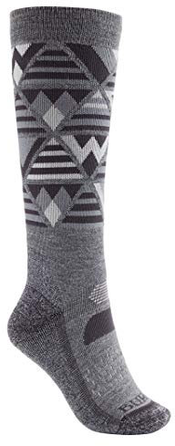 Burton Damen Performance Midweight Sock Snowboardsocken, Grau meliert, Medium