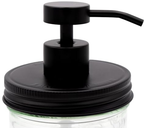Mason Jar Lifestyle Matte Black Soap Pump Dispenser Lid Kit (Wide Mouth Lid Kit)