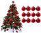 Simply Products Christmas Tree Decoration Baubles 3.8cm - Great Christmas Tree Hanging Ball Decorations, Matte & Glitter Baubles Pack of 12-3.8cm (Red Matte & Glitter)
