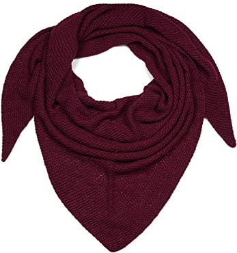 styleBREAKER Damen XXL Strick Dreieck Schal mit Reiskorn Strickmuster in Unifarben, Schal, Leichtes Tuch 01020042, Farbe:Bordeaux-Rot
