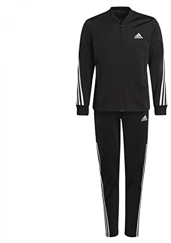 Adidas Girl's G 3S PES TS Tracksuit, Top:Black/White Bottom:Black/White, 1415