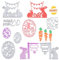 COLOFALLA 6 Set Ostern Stanzschablonen Stanzbögen Ostern Prägeschablonen Stanzform Osterhase Ostereier Cutting Dies Easter für Basteln DIY Scrapbooking Album Karten Handwerk