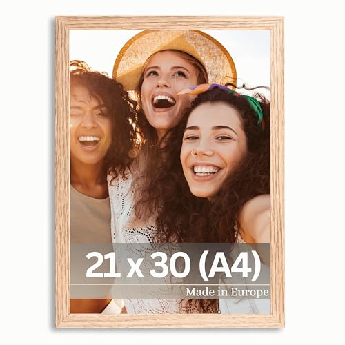 VictoR Bilderrahmen Stieler 21x30 cm (A4) in beige | moderner Fotorahmen tief - Bilderrahmen 20x30 beige