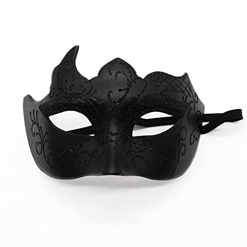 Seglory Venezianische Masken, Maskerade Maske Venezianischen Cosplay Fasching Verkleidung Maskenball Venedig Karneval Mottoparty Kostüm Maske für Herren und Damen (Schwarz)