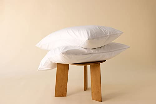 Surrey Down Goose Feather & Down Pillow 1 Pack - Firm Support Back Sleeper Pillows for Back Pain Relief - 100% Cotton Cover, Hypoallergenic, UK Standard Size (48cm x 74cm)