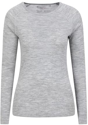 Mountain Warehouse Merino Baselayer Thermal Top for Women - Lightweight, Breathable Women's T-Shirt, Antibacterial Blouse - for Holidays in Cold Weather Winter Base Layer
