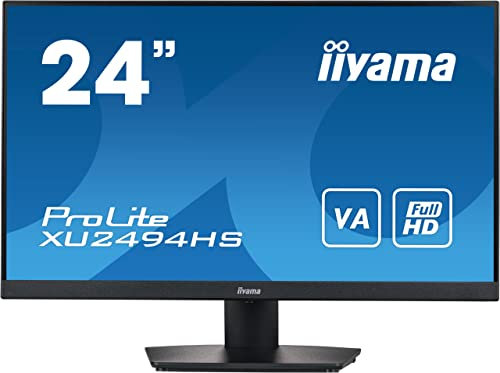 iiyama XU2494HS-B2 24 Inch VA LCD with Slim Bezel, 4ms, Full HD 1920 x 1080,1x HDMI,1 x DisplayPort, 2 x 2W Speakers