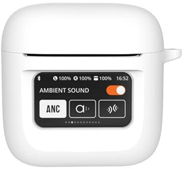 Writiany Silikon Hülle für JBL Tour Pro 2 Case Cover, Schutzhülle kompatibel mit JBL Tour Pro 2 LCD Touchscreen sichtbar (Weiß)