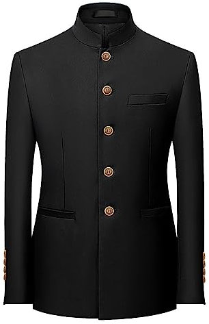 sutelang lurryly Blazer Rouge Homme - Hommes d'affaires loisirs costume de montagne chinois costume coupe ajustée col montant robe de mariée costume de jeunesse chinois Veste De Survêtement