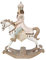 Clayre & Eef Figur Schaukelpferd 22x9x29 cm Weiß Kunststoff Nussknacker